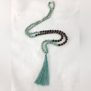 Amazonite mala, yoga necklace, meditation necklace, prayer beads, worry …